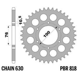 213-R-0818-42#1.jpg. PBR Rear Sprocket 818-42