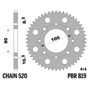 213-R-0819-40#1.jpg. PBR Rear Sprocket 819-40