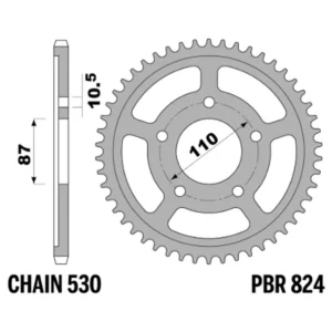 213-R-0824-44#1.jpg. PBR Rear Sprocket 824-44