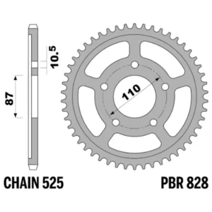213-R-0828-46#1.jpg. PBR Rear Sprocket 828-46
