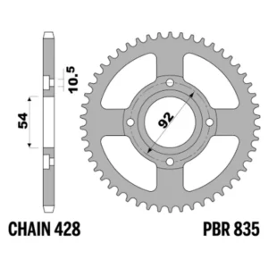 213-R-0835-48#1.jpg. PBR Rear Sprocket 835-48