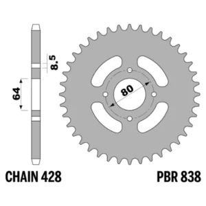 213-R-0838-37#1.jpg. PBR Rear Sprocket 838-37