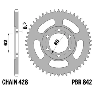 213-R-0842-42#1.jpg. PBR Rear Sprocket 842-42