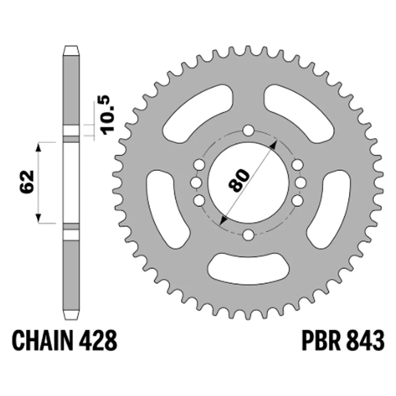 213-R-0843-45#1.jpg. PBR Rear Sprocket 843-45