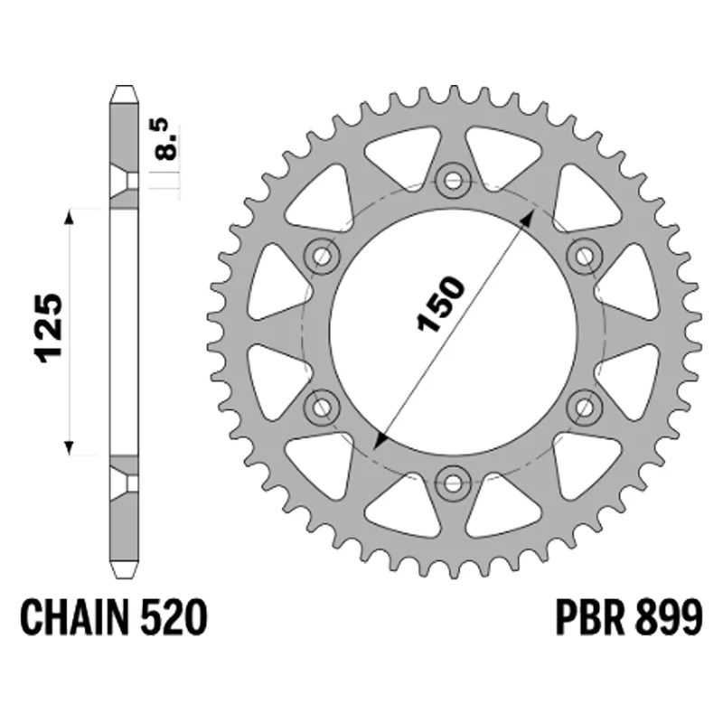 213-R-0899-44#1.jpg. PBR Rear Sprocket 899-44