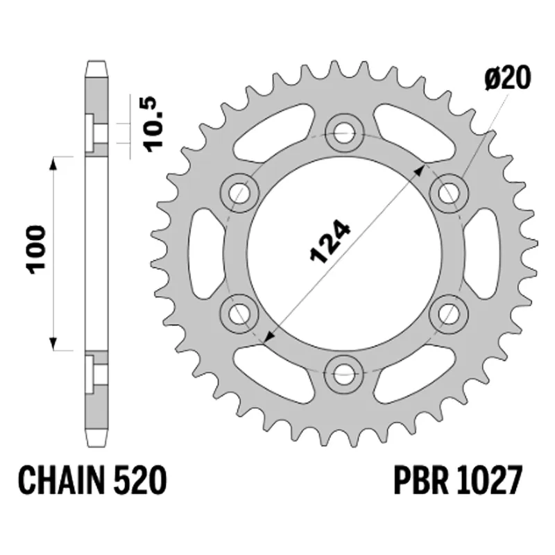 213-R-1027-37#1.jpg. PBR Rear Sprocket 1027-37