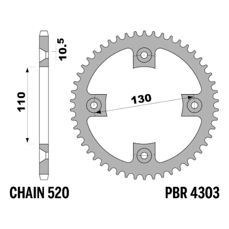 213-R-4303-40#1.jpg. PBR Rear Sprocket 4303-40