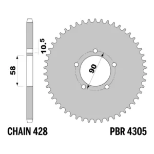 213-R-4305-34#1.jpg. PBR Rear Sprocket 4305-34