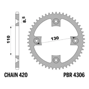 213-R-4306-53#1.jpg. PBR Rear Sprocket 4306-53