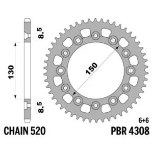 213-R-4308-38#1.jpg. PBR Rear Sprocket 4308-38