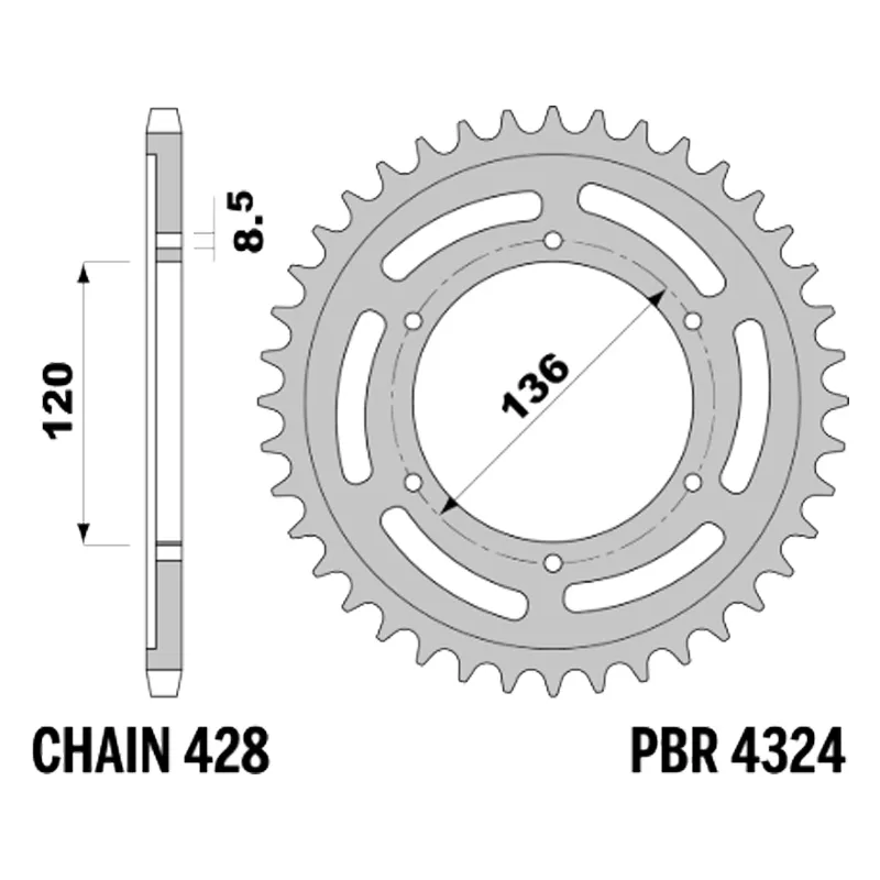 213-R-4324-47#1.jpg. PBR Rear Sprocket 4324-47