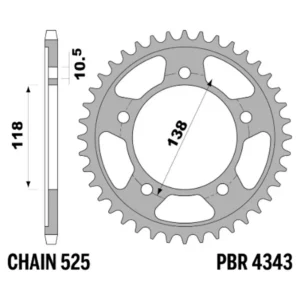 213-R-4343-43#1.jpg. PBR Rear Sprocket 4343-43