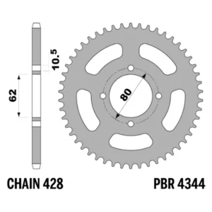 213-R-4344-43#1.jpg. PBR Rear Sprocket 4344-43