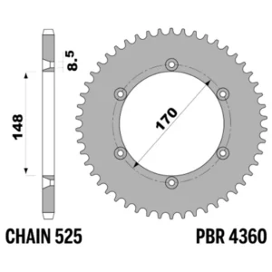 213-R-4360-47#1.jpg. PBR Rear Sprocket 4360-47