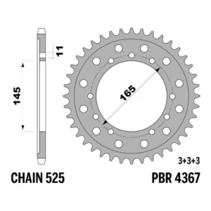213-R-4367-44#1.jpg. PBR Rear Sprocket 4367-44