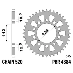 213-R-4384-44#1.jpg. PBR Rear Sprocket 4384-44