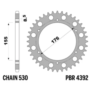 213-R-4392-44#1.jpg. PBR Rear Sprocket 4392-44