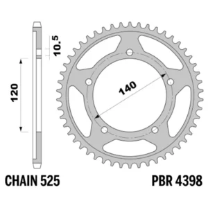 213-R-4398-46#1.jpg. PBR Rear Sprocket 4398-46