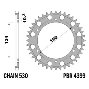 213-R-4399-43#1.jpg. PBR Rear Sprocket 4399-43