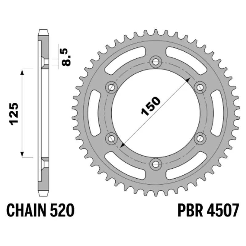 213-R-4507-44#1.jpg. PBR Rear Sprocket 4507-44