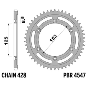 213-R-4547-55#1.jpg. PBR Rear Sprocket 4547-55