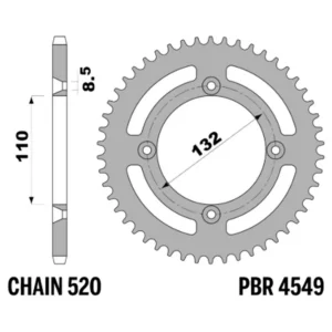 213-R-4549-46#1.jpg. PBR Rear Sprocket 4549-46