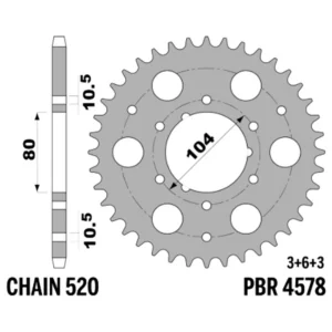 213-R-4578-36#1.jpg. PBR Rear Sprocket 4578-36