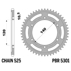 213-R-5301-45#1.jpg. PBR Rear Sprocket 5301-45