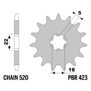 213-F-0423-14#1.jpg. PBR Front Sprocket 423-14
