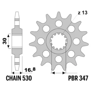 213-F-0347-17#1.jpg. PBR Front Sprocket 347-17