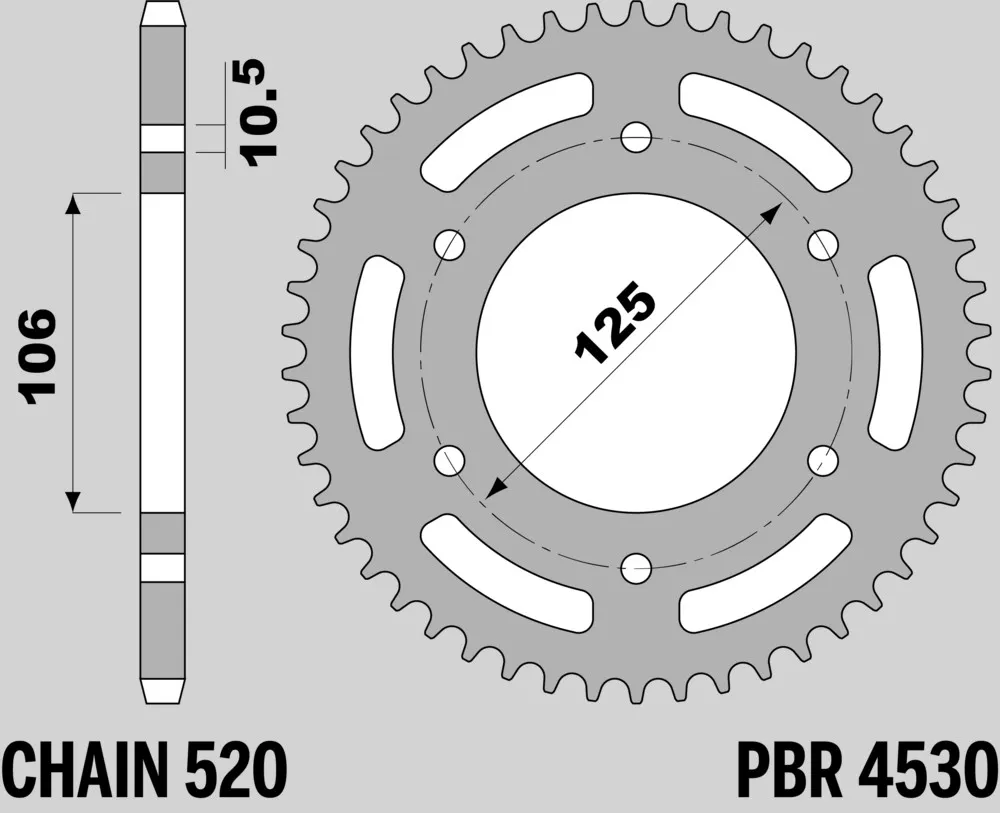 214-R-4530-49TA#2.jpg. PBR Rear Sprocket 4530-49 Aluminuim - Silver
