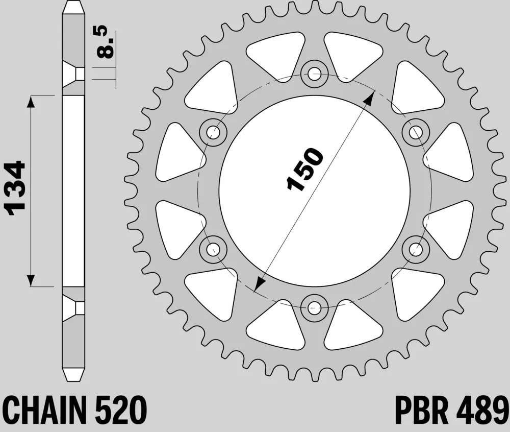214-R-0489-47TAG#2.jpg. PBR Rear Sprocket 489-47 Aluminuim - Green