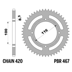 213-R-0467-52#1.jpg. PBR Rear Sprocket 467-52