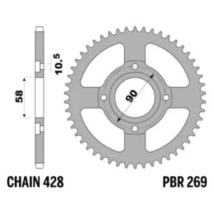 213-R-0269-40#1.jpg. PBR Rear Sprocket 269-40