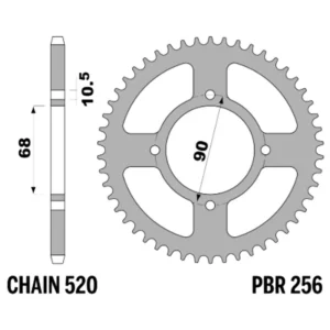 213-R-0256-42#1.jpg. PBR Rear Sprocket 256-42