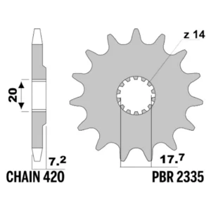 213-F-2335-14#1.jpg. PBR Front Sprocket 2335-14