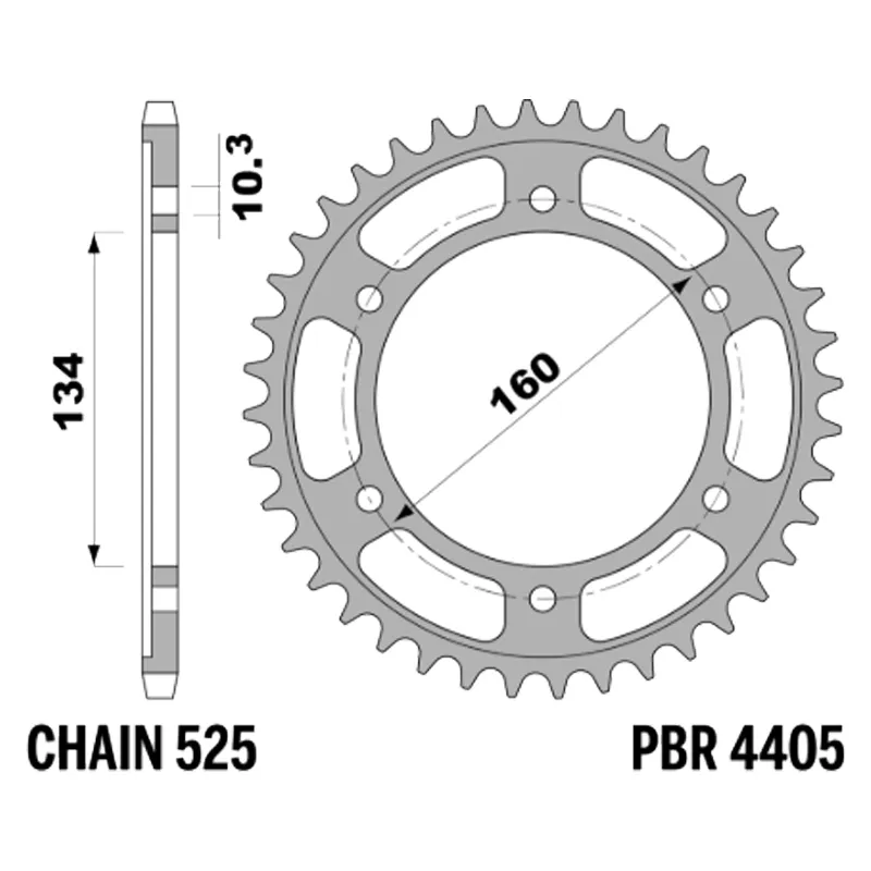 213-R-4405-45#1.jpg. PBR Rear Sprocket 4405-45