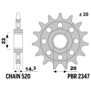 213-F-2347-16#1.jpg. PBR Front Sprocket 2347-16