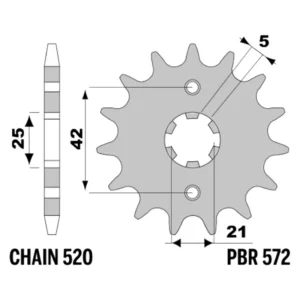 213-F-0572-15#1.jpg. PBR Front Sprocket 572-15