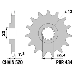 213-F-0434-15#1.jpg. PBR Front Sprocket 434-15