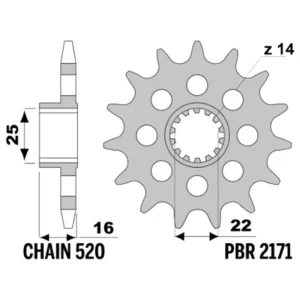 213-F-2171-15#1.jpg. PBR Front Sprocket 2171-15