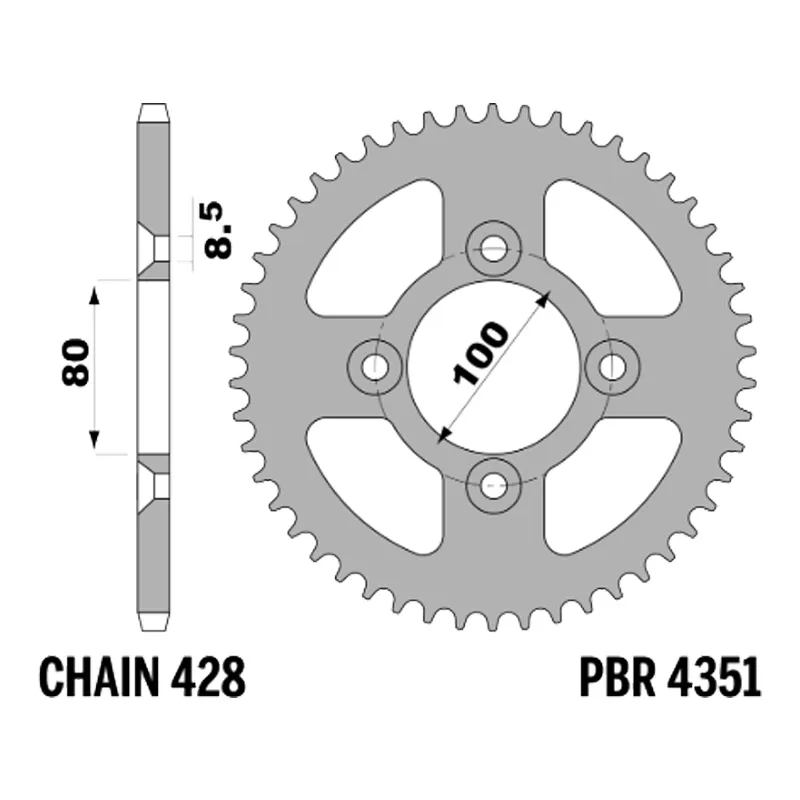 213-R-4351-50#1.jpg. PBR Rear Sprocket 4351-50