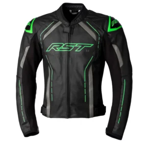 491-102977S1-BK. RST S1 Leather Jacket - Black/Neon Green