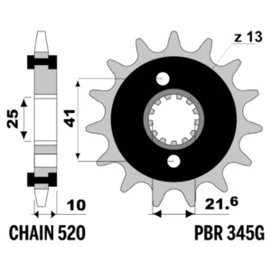 213-F-0345G-15#1.jpg. PBR Front Sprocket Rubber Damper 345-15
