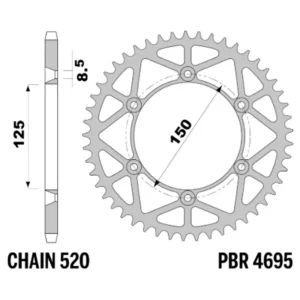 213-R-4695-50CL#1.jpg. PBR Rear Sprocket 4695-50