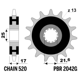 213-F-2042G-15#1.jpg. PBR Front Sprocket Rubber Damper 2042-15