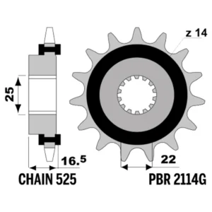 213-F-2114G-15#1.jpg. PBR Front Sprocket Rubber Damper 2114-15