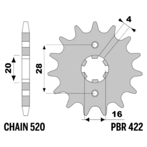 213-F-0422-10#1.jpg. PBR Front Sprocket 422-10