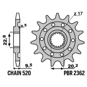 213-F-2362-14#1.jpg. PBR Front Sprocket 2362-14