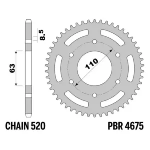 213-R-4675-44#1.jpg. PBR Rear Sprocket 4675-44